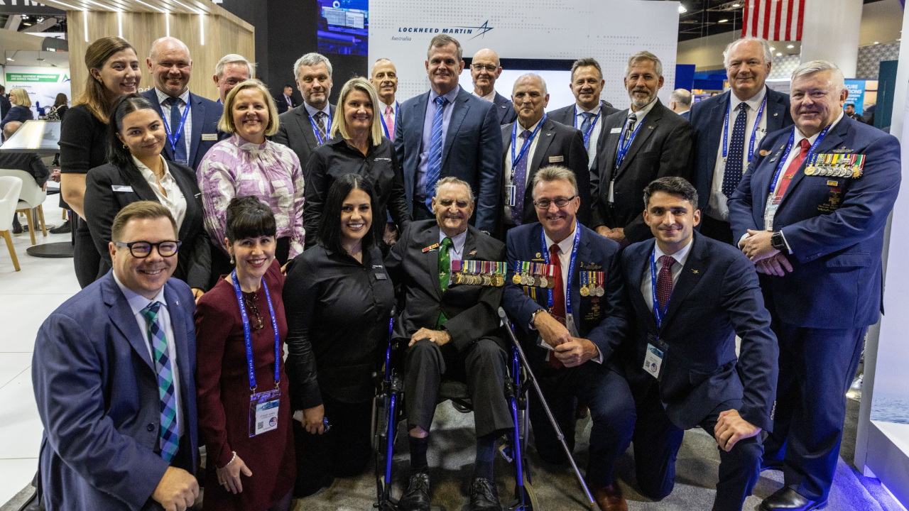Lockheed Martin Australia staff with Keith Payne VC